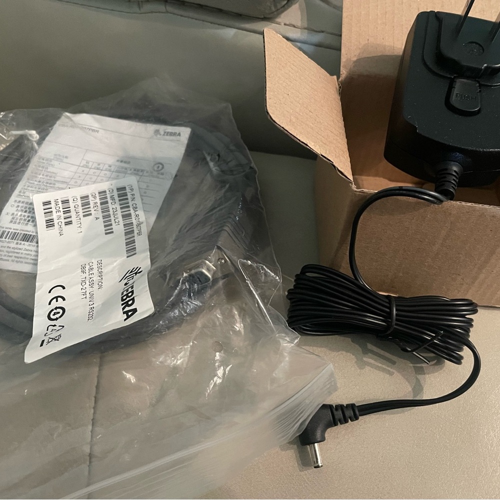 For Zebra RS232 Serial Cable LI3678 DS3678 6.5FT(2M) 9Pin with 12V Power Supply